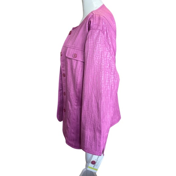 NWT Alfred Dunner pink button up jacket - Picture 2 of 4